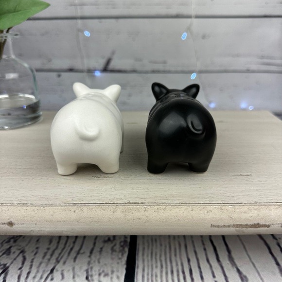 Pig Salt and Pepper Shakers Black and White - Picture 4 of 6